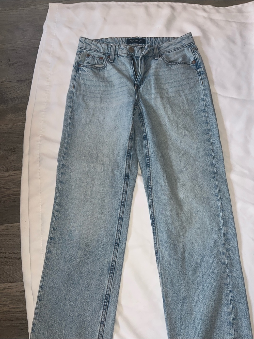 Aeropostale Light Blue Straight-Leg Women's Jeans